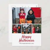 シンプルエレガントハロウィーン家族4枚 シーズンポストカード (正面/裏面)