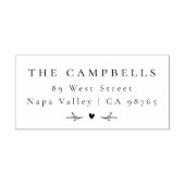 シンプルエレガントハートパーソナライズされた名と住所 セルフインキングスタンプ (デザイン)