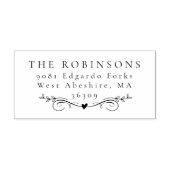 シンプルエレガントハート名と住所 ラバースタンプ (インプリント)