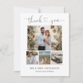 シンプルエレガントハート結婚の写真サンキューカード 招待状 (正面)