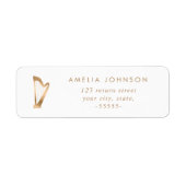 シンプルエレガントハープ音楽先生金ゴールドホワイト ラベル (正面)