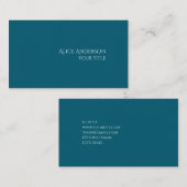 シンプルエレガントバジェット無地のカラーモダンティール(緑がかった色) 名刺 (正面/裏面)