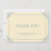 シンプルエレガントバターイエローリージェンシーエラ結婚ーズ サンキューカード (正面)