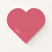 シンプルエレガントバラピンクパーソナライズされたハート ノートブック (裏面)