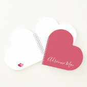 シンプルエレガントバラピンクパーソナライズされたハート ノートブック (内部)