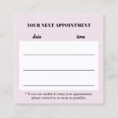 シンプルエレガントバラホワイトヘアサロン 予約カード (正面)