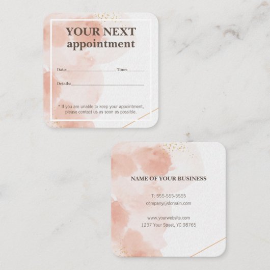 シンプルエレガントバラ美しいアポイントメントカード エンクロージャーカード (正面/裏面)