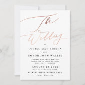 シンプルエレガントバラ金ゴールドとRsvpの背面結婚付き 招待状 (正面)