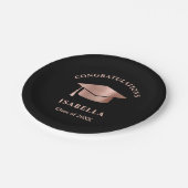 シンプルエレガントバラ金ゴールドカスタム卒業 ペーパープレート (アングル)