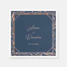 シンプルエレガントバラ金ゴールド&ネイビー結婚ズ