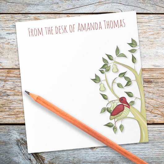 シンプルエレガントパトリッジナシツリークリスマス ノートパッド