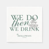 シンプルエレガントパーソナライズされたスクリプ結婚ト スタンダードカクテルナプキン (正面)