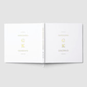 シンプルエレガントパーソナライズされたモノグラ結婚ムズ ゲストブック (全面)