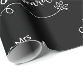 シンプルエレガントパーソナライズされた名結婚の ラッピングペーパー (ロールコーナー)