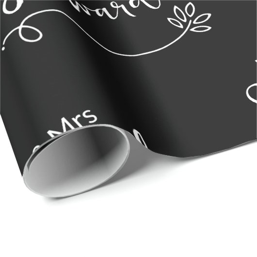 シンプルエレガントパーソナライズされた名結婚の ラッピングペーパー (ロールコーナー)