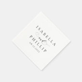 シンプルエレガントパーソナライズされた白黒結婚ズ スタンダードカクテルナプキン (角)