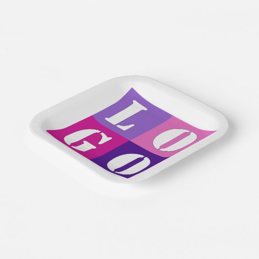 シンプルエレガントパーソナライズされた結婚カスタムアイディア ペーパープレート (傾斜あり)