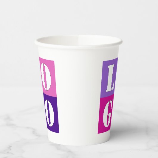 シンプルエレガントパーソナライズされた結婚カスタムアイディア 紙コップ (左)