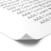 シンプルエレガントパーソナライズされた結婚座席表 ポスター (角)