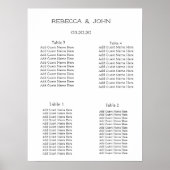 シンプルエレガントパーソナライズされた結婚座席表 ポスター (正面)
