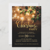 シンプルエレガントビジネスクリスマスホリデーパーティー 招待状 (正面)