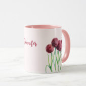 シンプルエレガントピンクアリウムフラワーウォーター色 マグカップ (正面右)