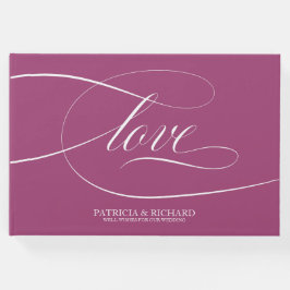 シンプルエレガントピンクカシス結婚ズゲストブック ゲストブック