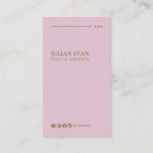 シンプルエレガントピンクソーシャルメディアLinkedIn 名刺 (正面)