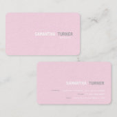 シンプルエレガントピンクテクスチャプロフェッショナルカスタム 名刺 (正面/裏面)