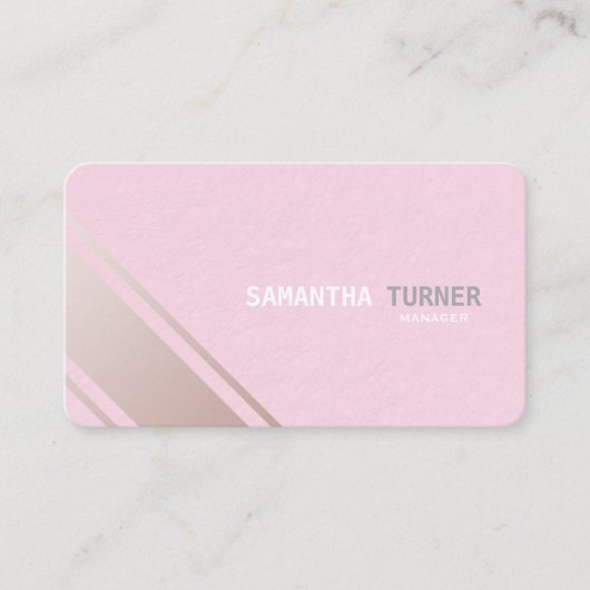 シンプルエレガントピンクテクスチャプロフェッショナルカスタム 名刺 (正面)