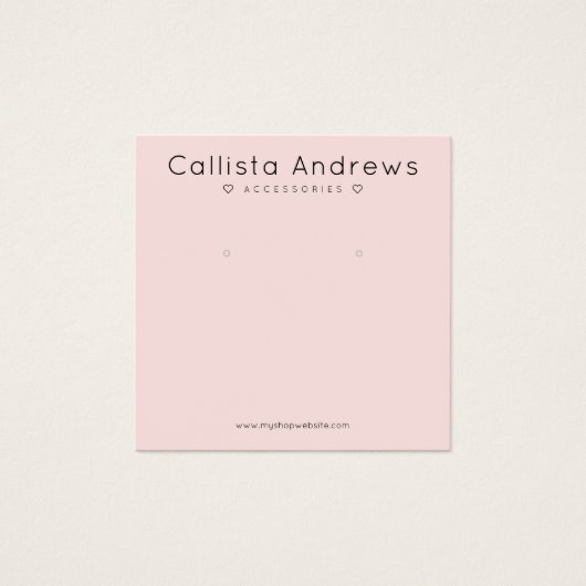 シンプルエレガントピンクブラックハートイヤリングディスプレイ (正面)