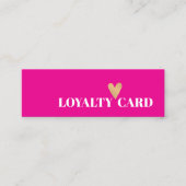 シンプルエレガントピンクホワイトフェイク金ゴールドハート ロイヤリティカード (正面)