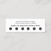 シンプルエレガントピンクホワイトフェイク金ゴールドハート ロイヤリティカード (裏面)