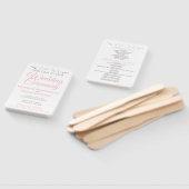 シンプルエレガントピンクホワイト&グレー結婚式 プログラム ハンドファン (組立なし)