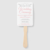 シンプルエレガントピンクホワイト&グレー結婚式 プログラム ハンドファン (正面)