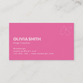 シンプルエレガントピンクミニマリスト名刺 名刺 (裏面)