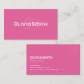 シンプルエレガントピンクミニマリスト名刺 名刺 (正面/裏面)