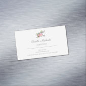 シンプルエレガントピンクローズ美容師 マグネット名刺 (インサイチュ)