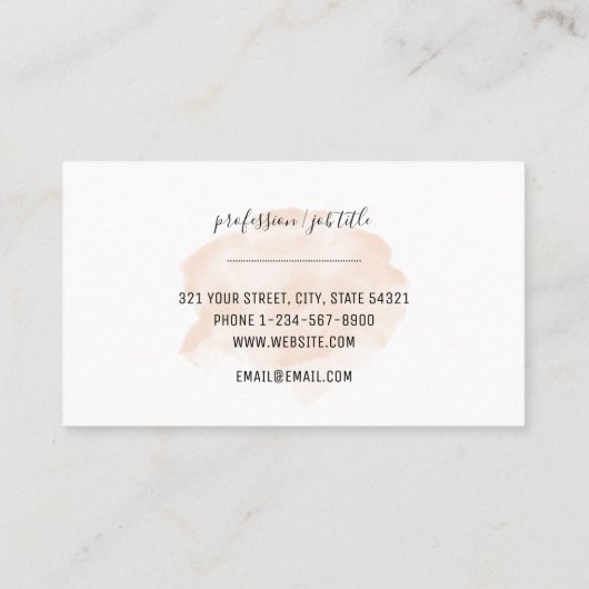シンプルエレガントピーチウォータープロフェッショナル 名刺 (裏面)