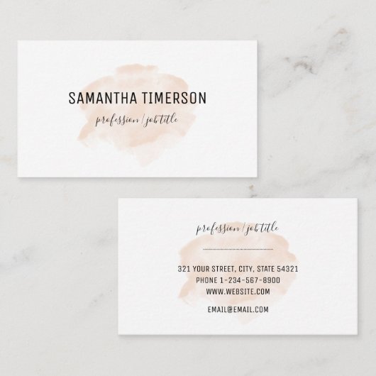 シンプルエレガントピーチウォータープロフェッショナル 名刺 (正面/裏面)