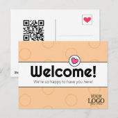 シンプルエレガントピーチビジネスウェルカム ポストカード (正面/裏面)