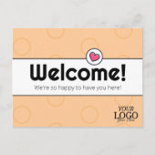 シンプルエレガントピーチビジネスウェルカム ポストカード (正面)
