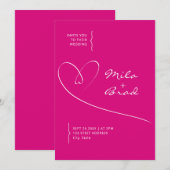 シンプルエレガントピ結婚ンク 招待状 (正面/裏面)
