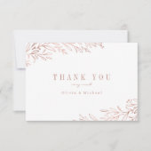 シンプルエレガントフェイクバラ金ゴールド黄色植物体 サンキューカード (正面)