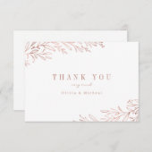 シンプルエレガントフェイクバラ金ゴールド黄色植物体 サンキューカード (正面/裏面)