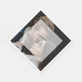 シンプルエレガントフォトオーバーレイ結婚スクリプト スタンダードランチョンナプキン (角)