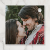 シンプルエレガントフォトオーバーレイ結婚スクリプト フェイバータグ (裏面)