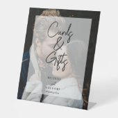 シンプルエレガントフォトオーバーレイ結婚式カード&ギフト 台座サイン (正面)