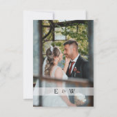 シンプルエレガントフォトオーバーレイQRコードウェディングRSVP 出欠カード (裏面)