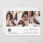 シンプルエレガントフォトスクリプトQRコード婚約 招待状 (裏面)